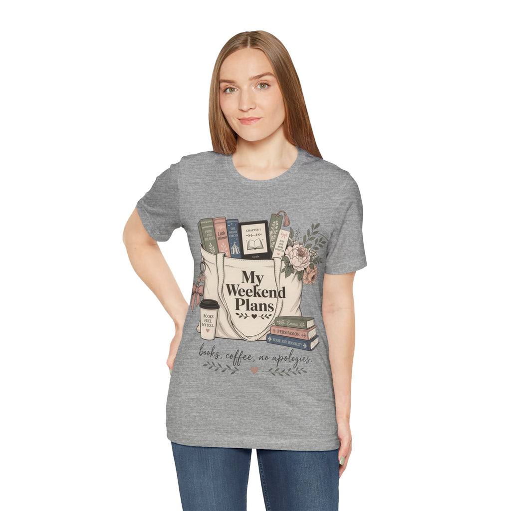 My Weekend Plans T-Shirt — Floral Graphic Tee for Book Lovers