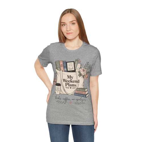 My Weekend Plans T-Shirt — Floral Graphic Tee for Book Lovers