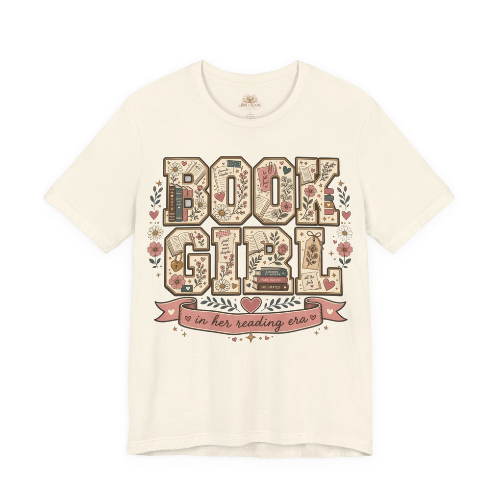 Book Girl T-Shirt — Floral "In Her Reading Era" Graphic Tee for Book Lovers