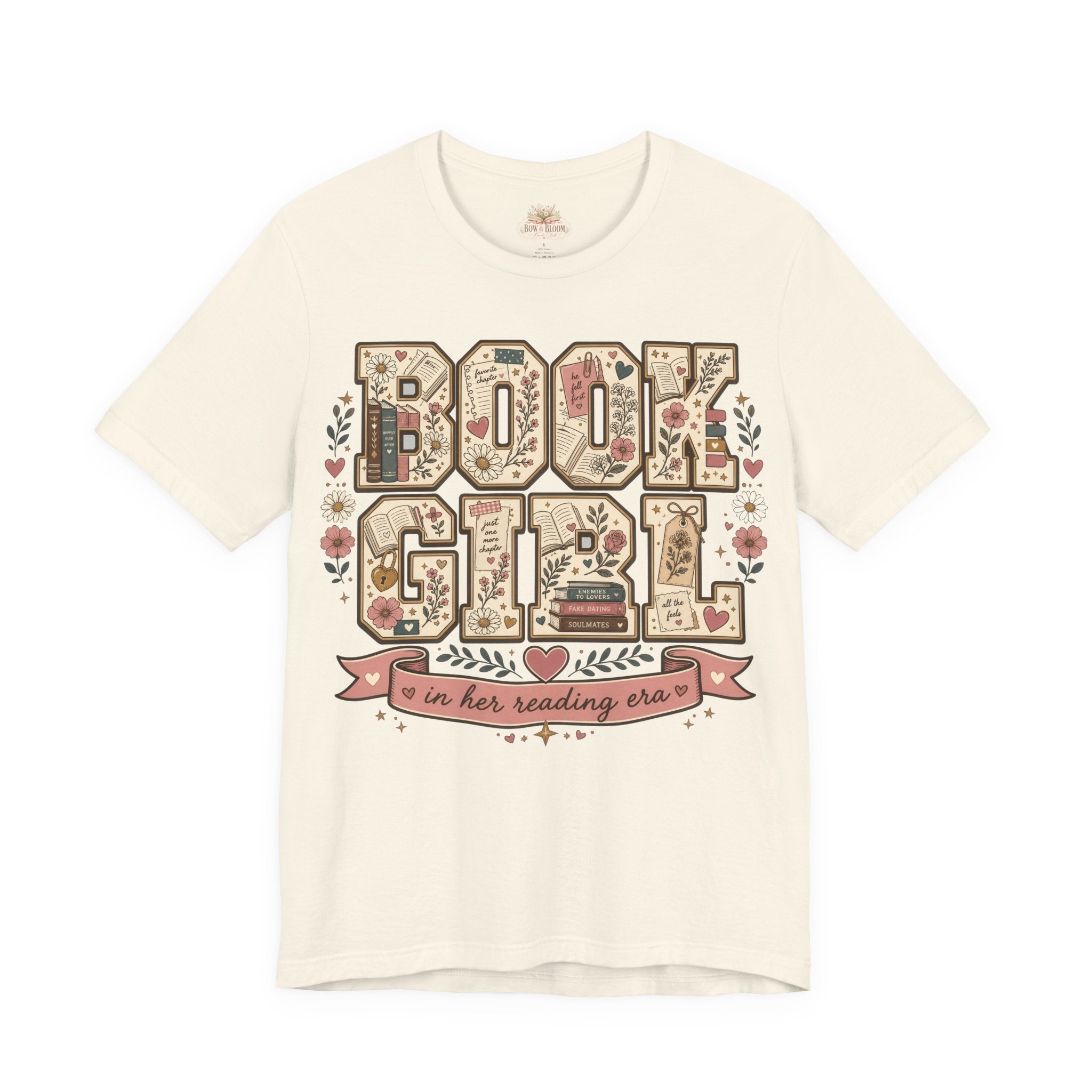 Book Girl T-Shirt — Floral "In Her Reading Era" Graphic Tee for Book Lovers