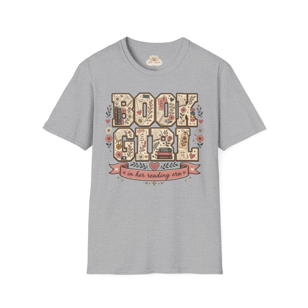 Book Girl T-Shirt — Floral Vintage Reading Tee ("Book Girl")