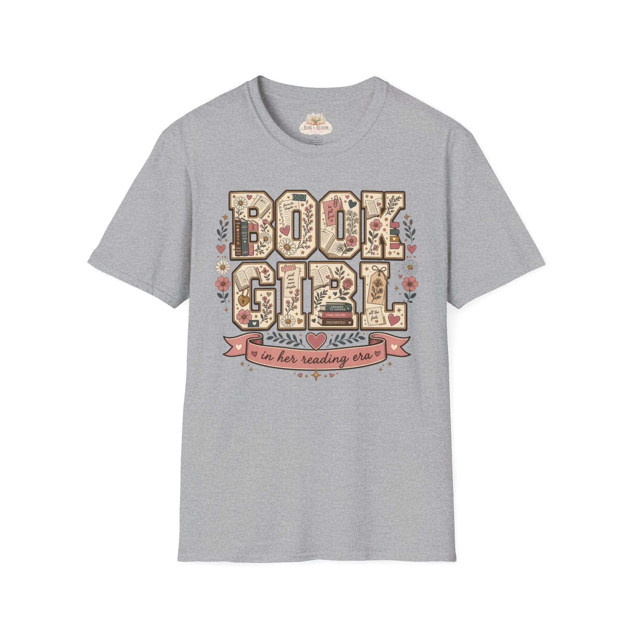 Book Girl T-Shirt — Floral Vintage Reading Tee ("Book Girl")