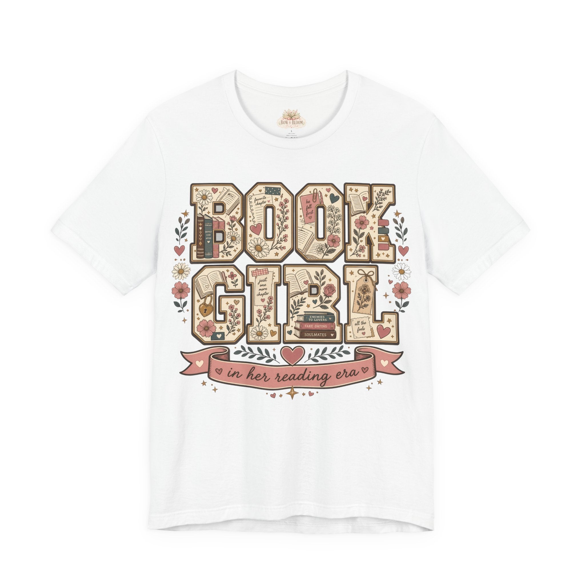 Book Girl T-Shirt — Floral "In Her Reading Era" Graphic Tee for Book Lovers