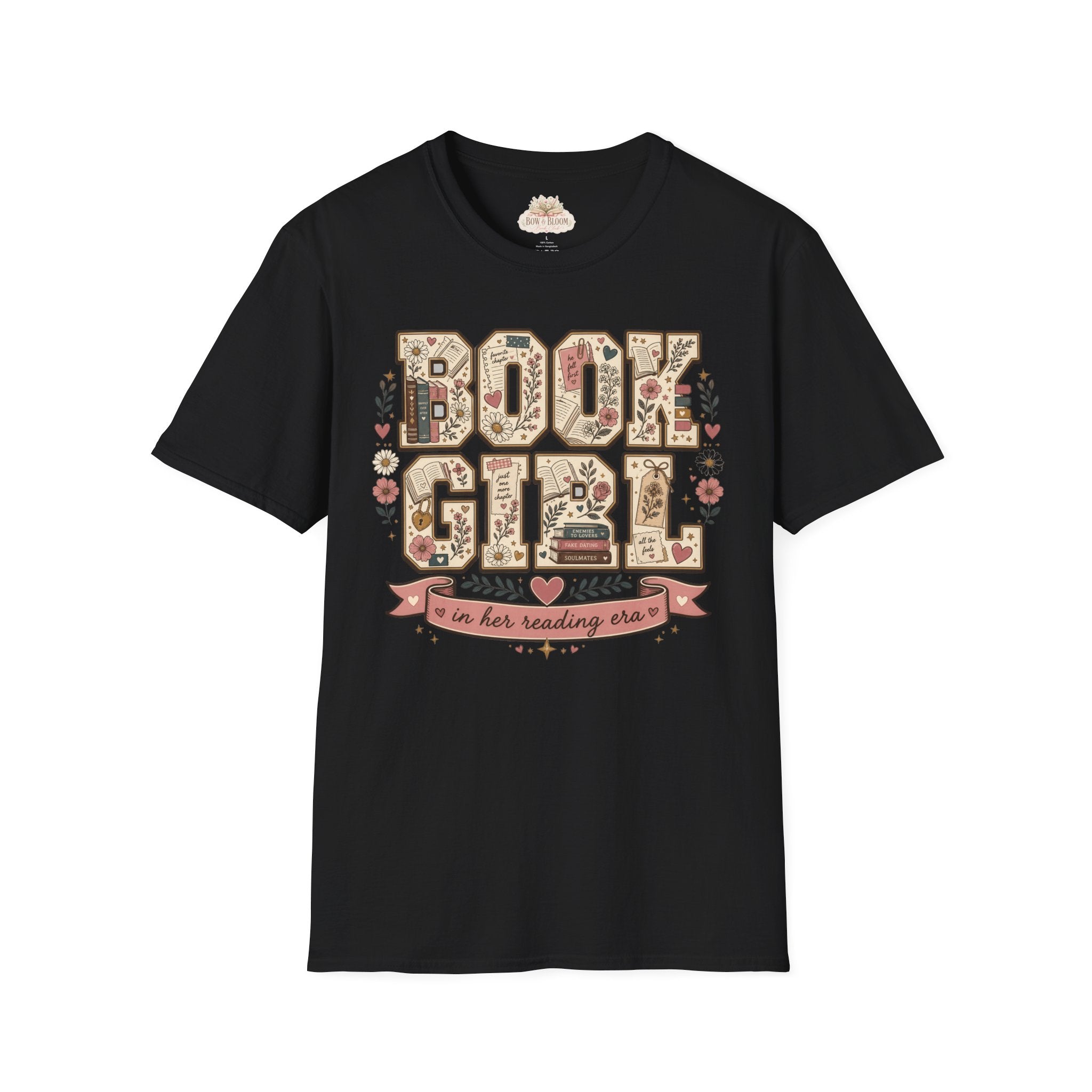 Book Girl T-Shirt — Floral Vintage Reading Tee ("Book Girl")