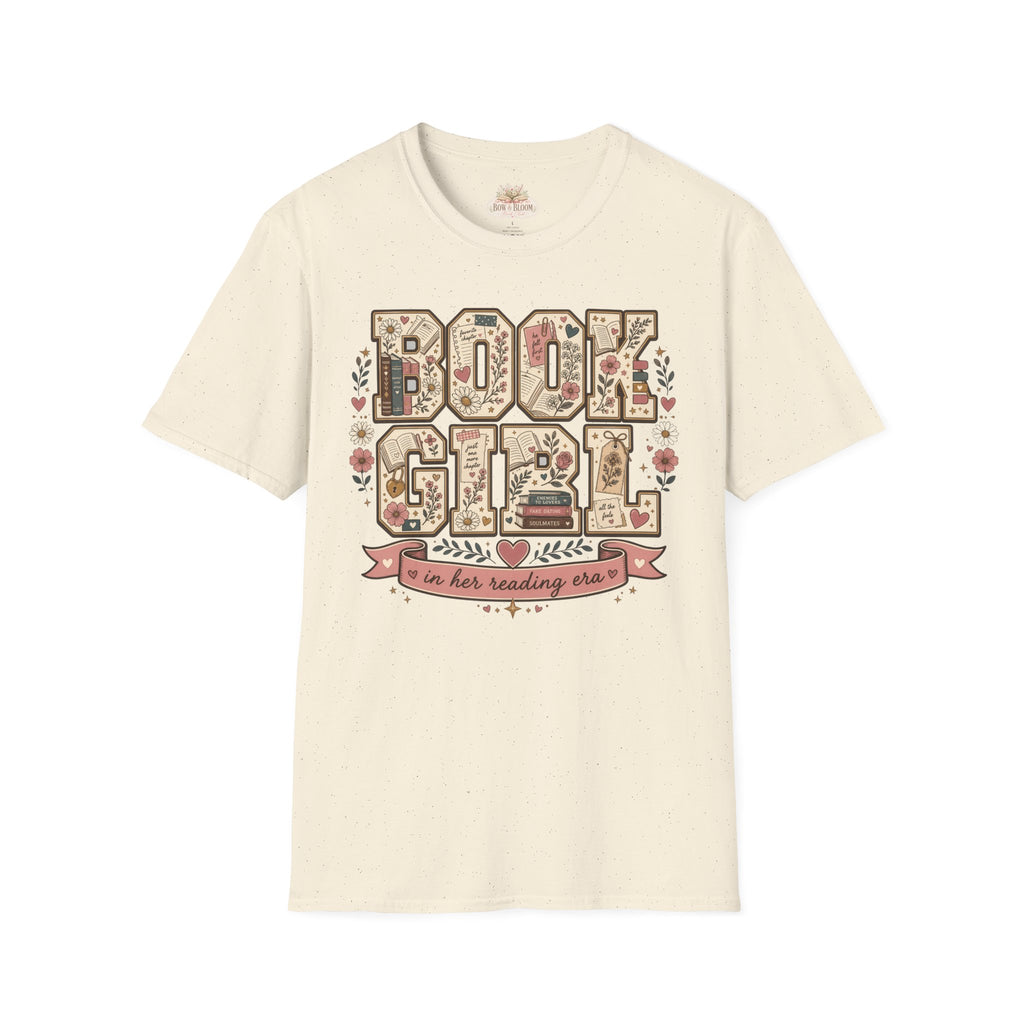 Book Girl T-Shirt — Floral Vintage Reading Tee ("Book Girl")