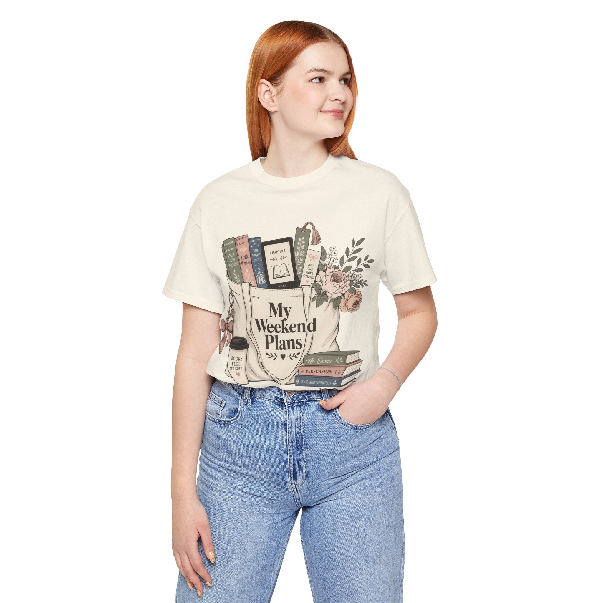 My Weekend Plans T-Shirt — Floral Graphic Tee for Book Lovers