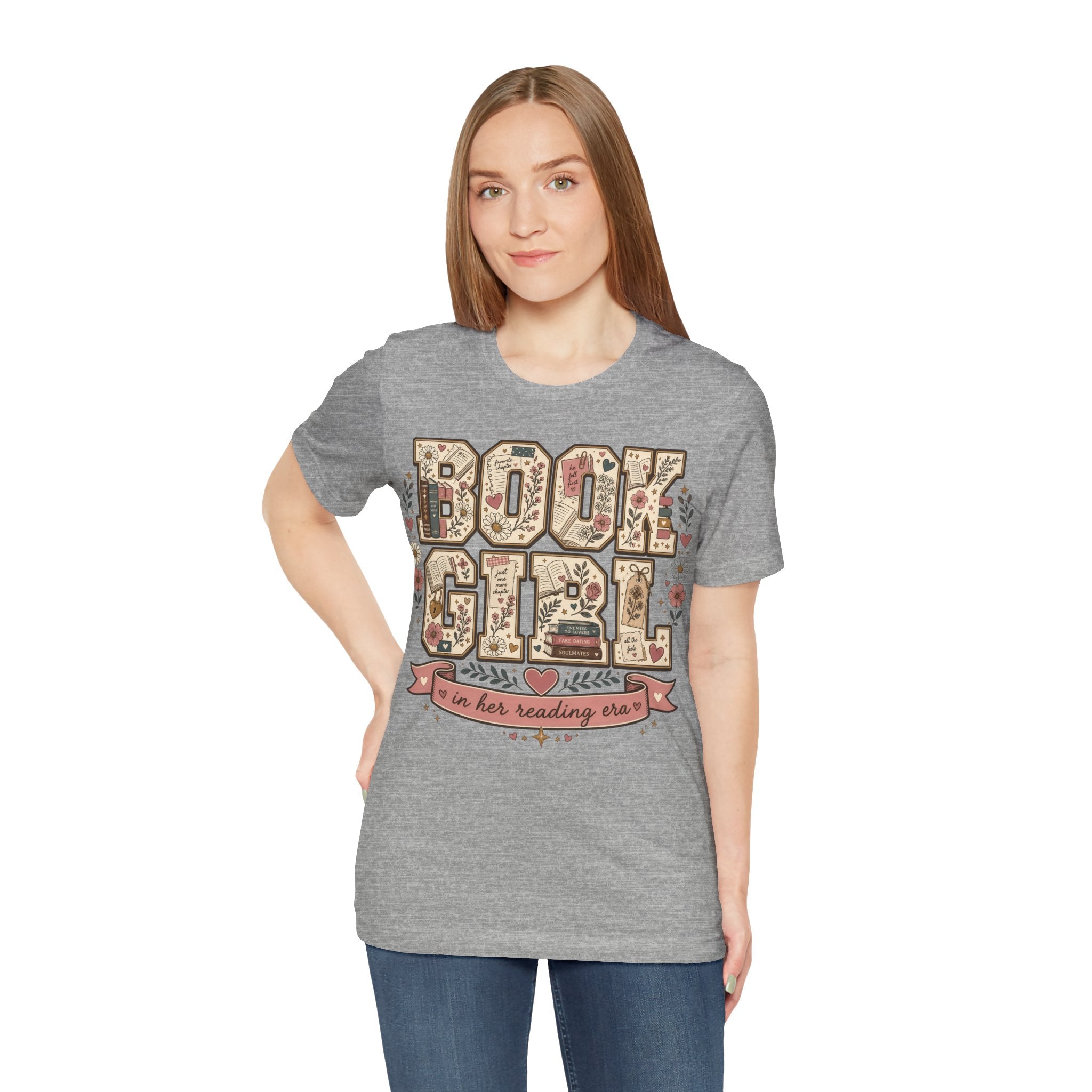 Book Girl T-Shirt — Floral "In Her Reading Era" Graphic Tee for Book Lovers