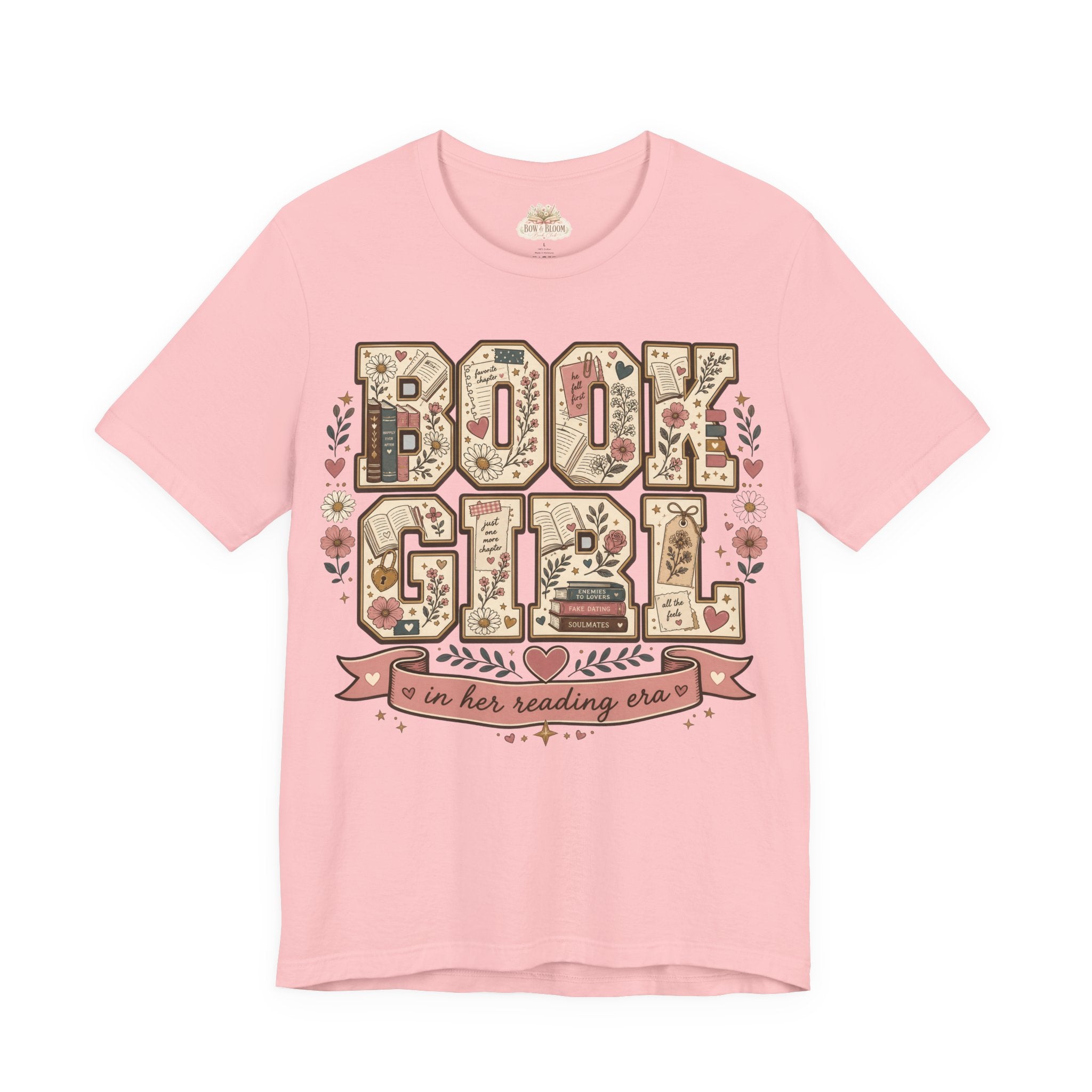Book Girl T-Shirt — Floral "In Her Reading Era" Graphic Tee for Book Lovers