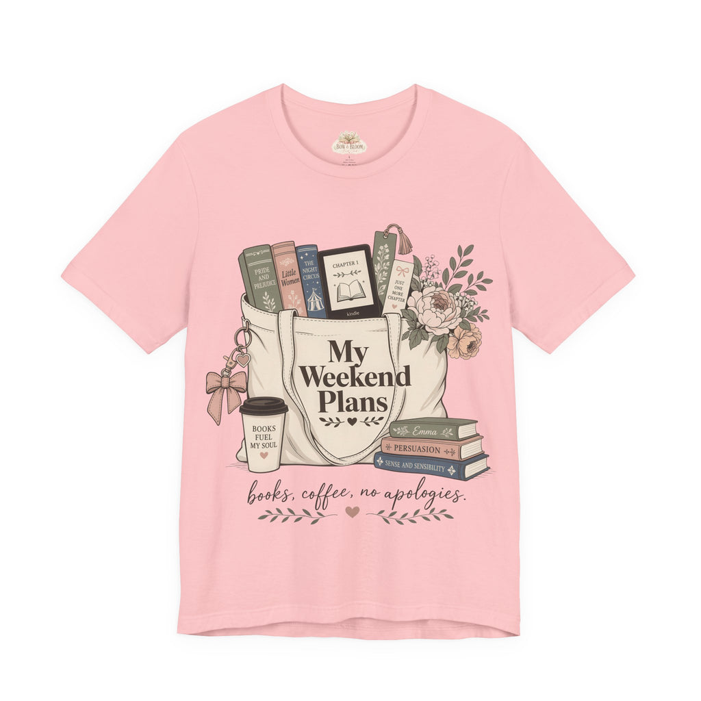 My Weekend Plans T-Shirt — Floral Graphic Tee for Book Lovers