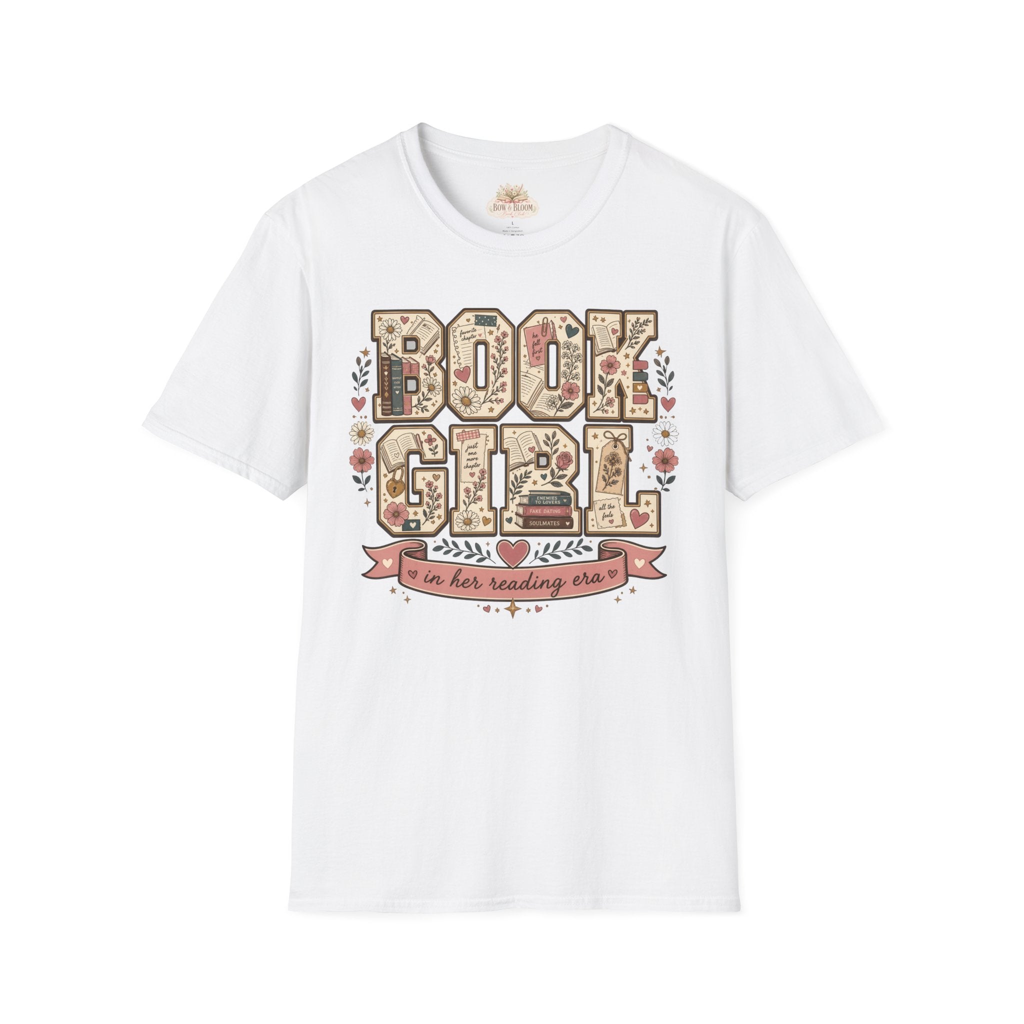 Book Girl T-Shirt — Floral Vintage Reading Tee ("Book Girl")