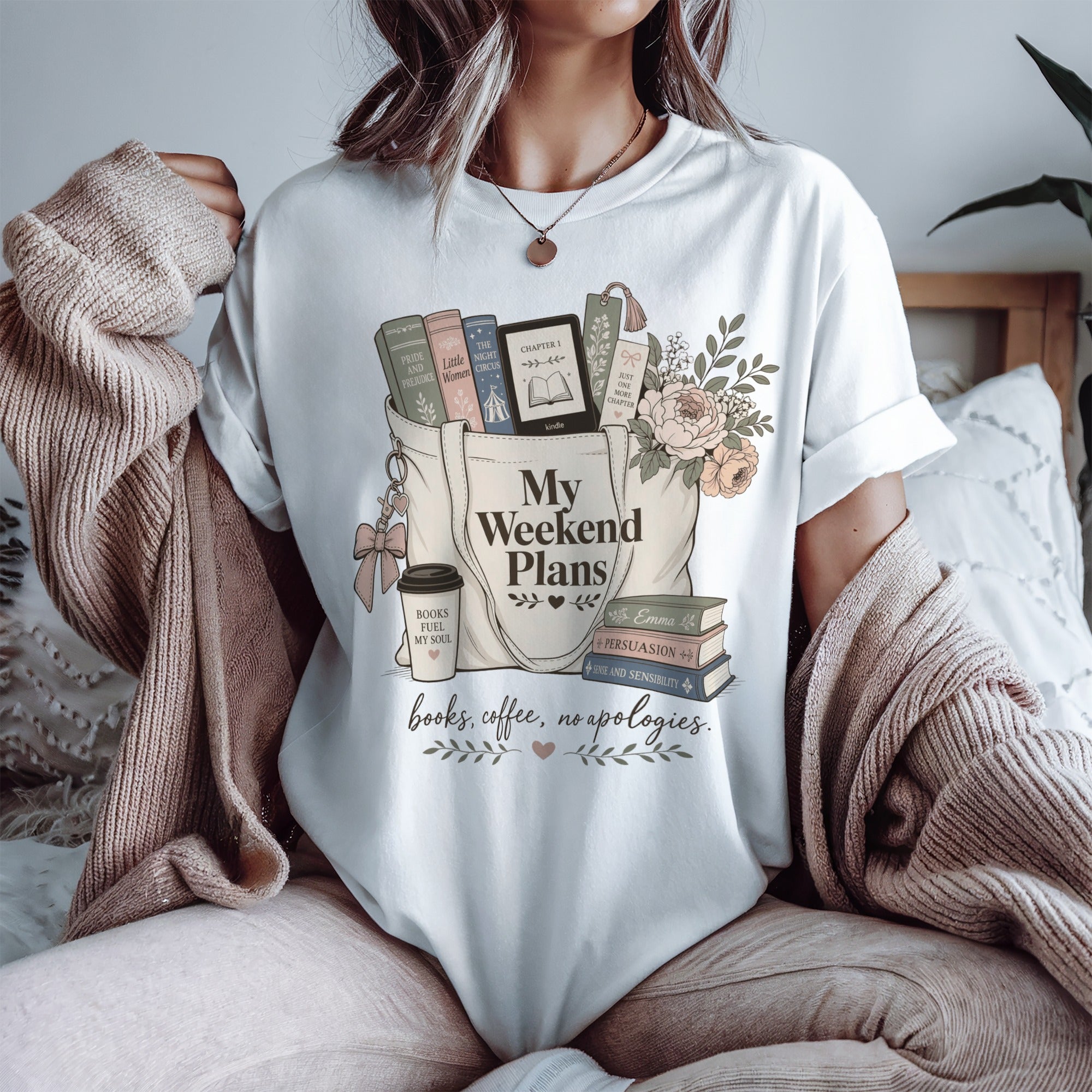My Weekend Plans T-Shirt — Floral Graphic Tee for Book Lovers