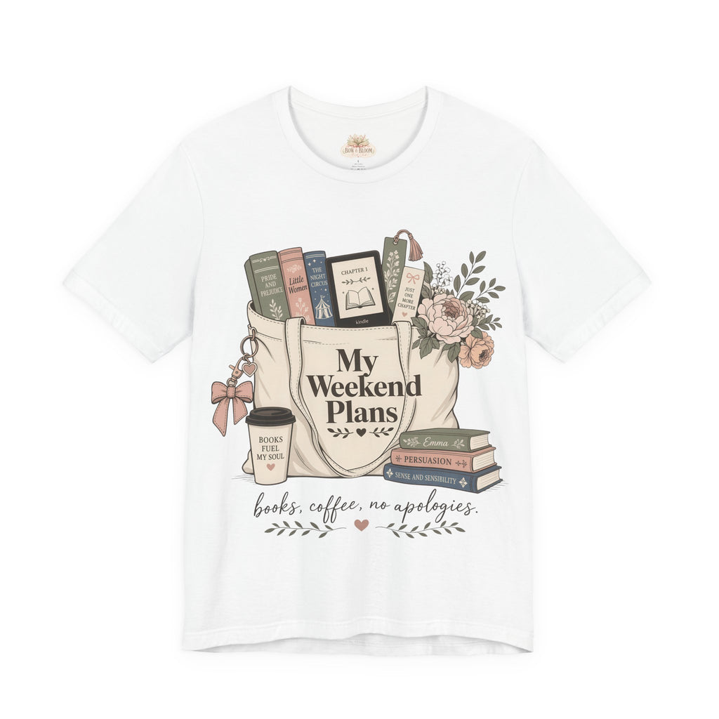 My Weekend Plans T-Shirt — Floral Graphic Tee for Book Lovers