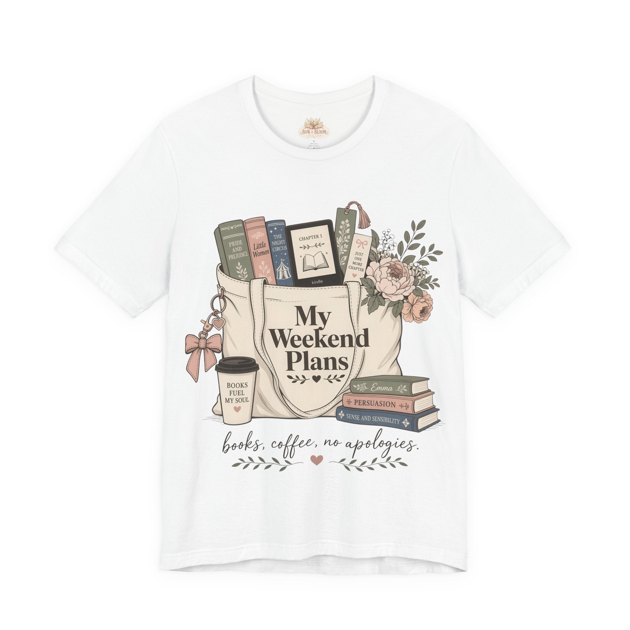 My Weekend Plans T-Shirt — Floral Graphic Tee for Book Lovers