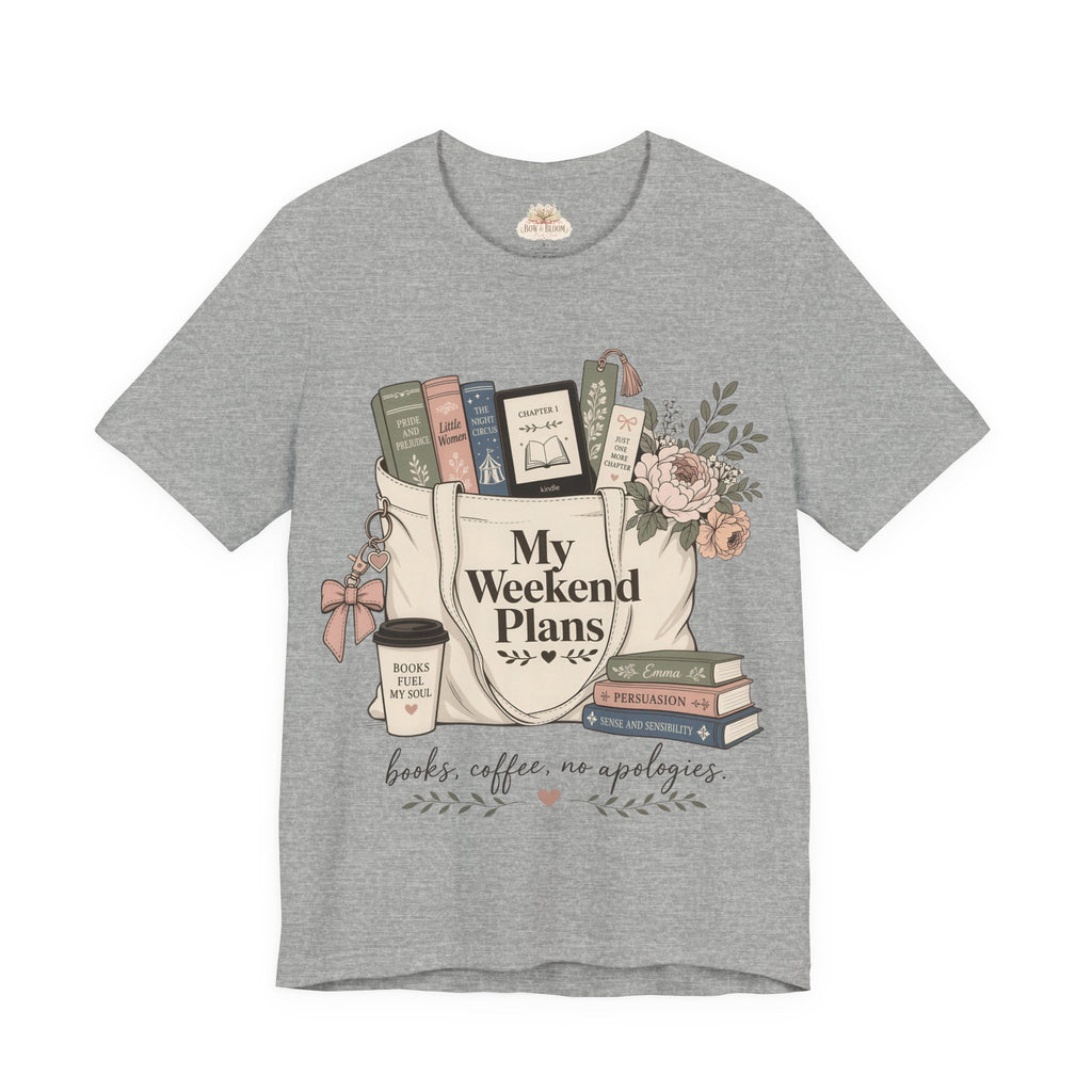 My Weekend Plans T-Shirt — Floral Graphic Tee for Book Lovers
