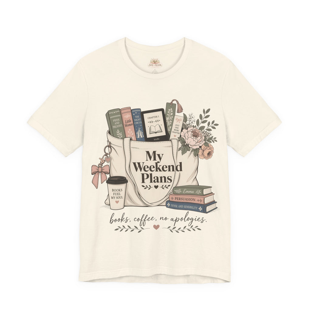 My Weekend Plans T-Shirt — Floral Graphic Tee for Book Lovers